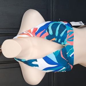 New LA BLANCA Size 8 Colorful Halter Bikini Top Separate